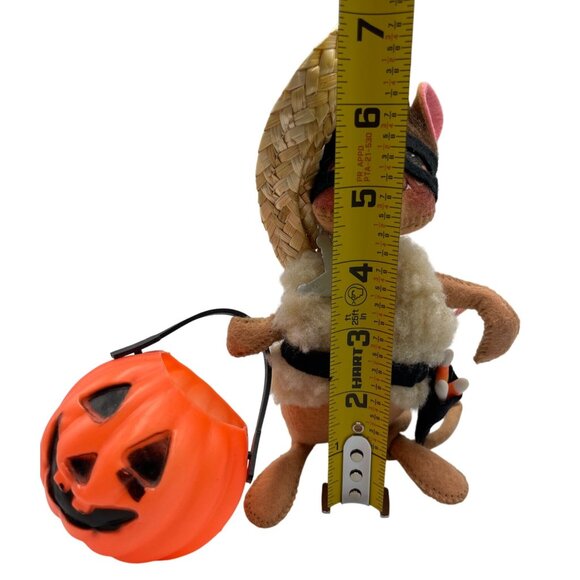Annalee Halloween Sheriff Cowboy Mouse Plush With Straw Hat & Pumpkin - Picture 13 of 15